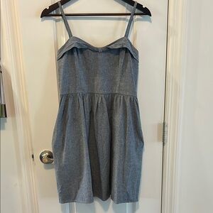 Faux Denim Summer Dress with Pockets